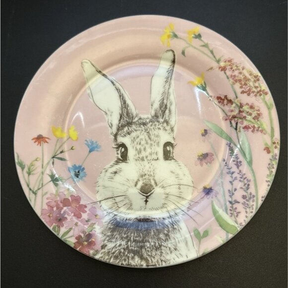 Stechcol Grace China Bunny Side Plates Pink 7.5” Dish - Picture 5 of 7